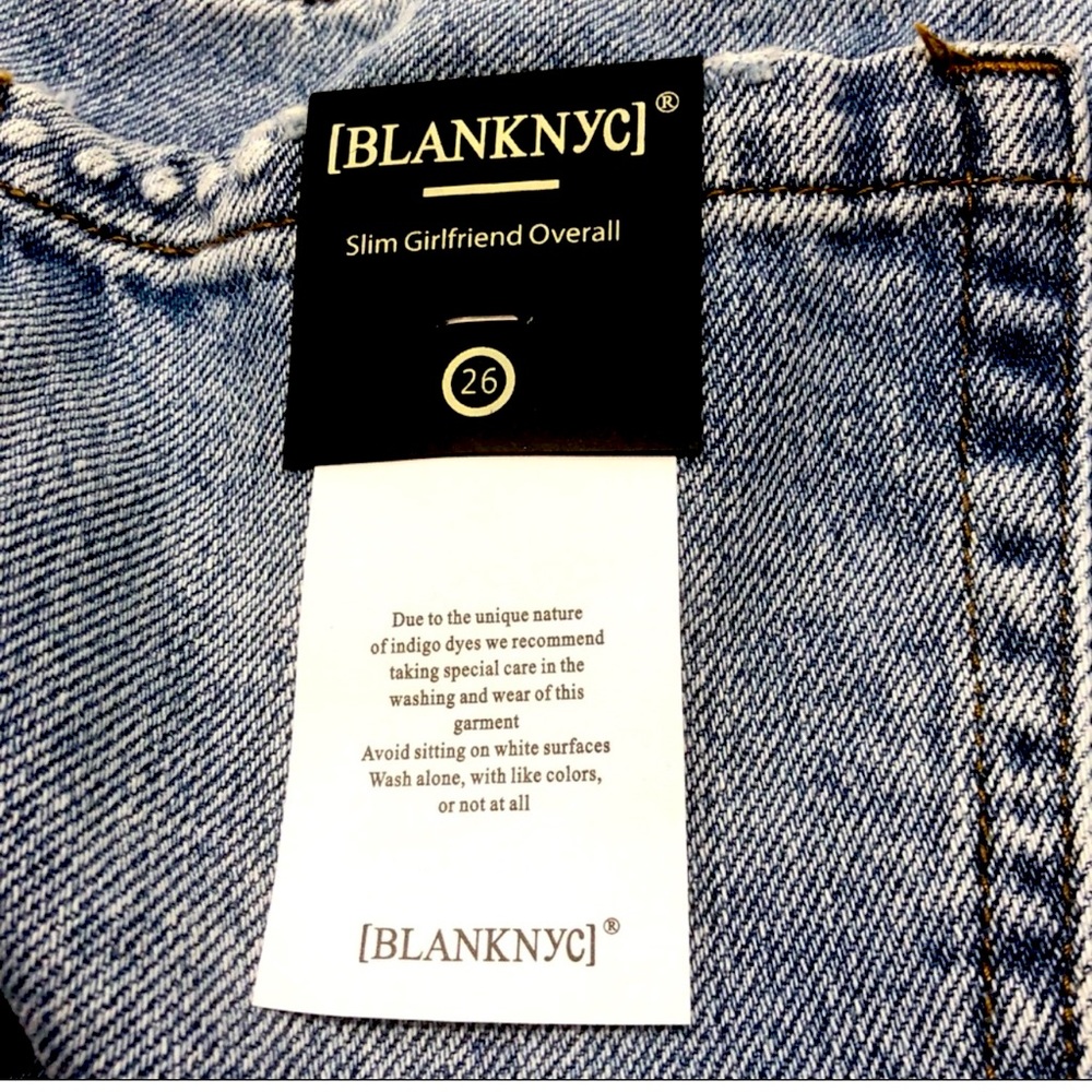 Blank NYC Acid Trip Raw Hem Distressed Overalls 26